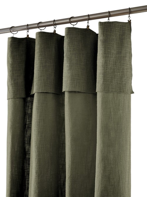 Rideau ajustable + 8 anneaux pince Sixtine - Kiabi