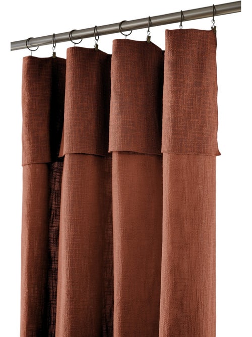 Rideau ajustable + 8 anneaux pince Sixtine - Kiabi