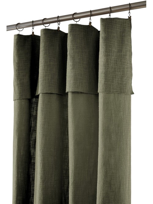 Rideau ajustable + 8 anneaux pince Sixtine - Kiabi