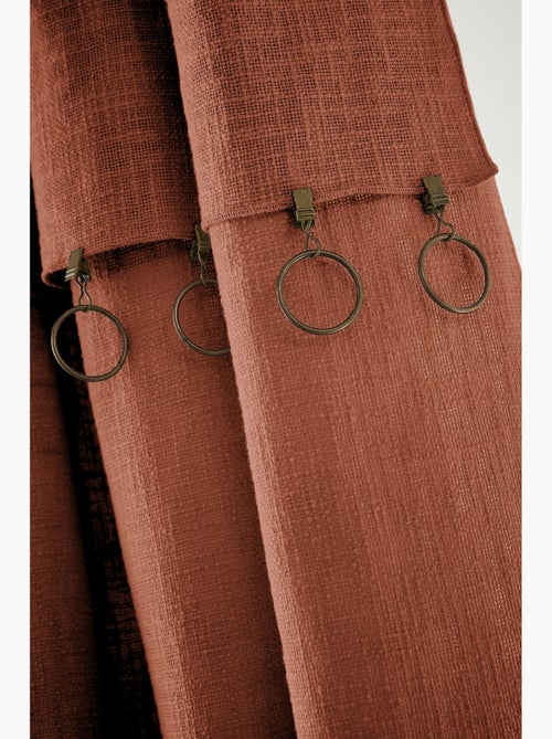 Rideau ajustable + 8 anneaux pince Sixtine - Kiabi