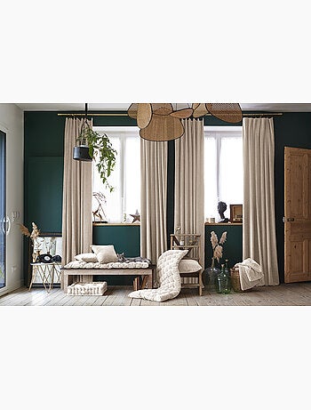 Rideau Ajustable + 8 Anneaux Pince – Velours de Coton César