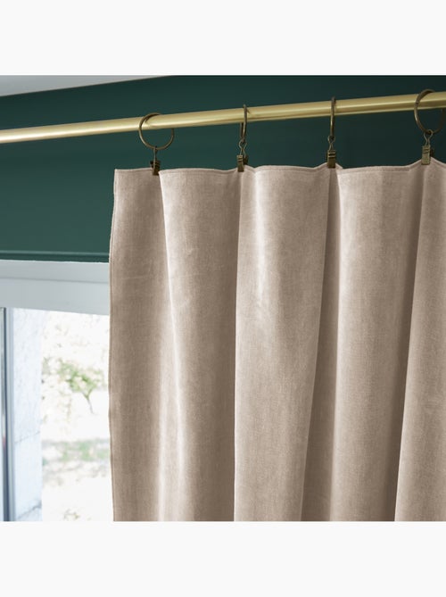 Rideau Ajustable + 8 Anneaux Pince – Velours de Coton César - Kiabi