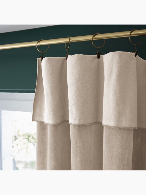 Rideau Ajustable + 8 Anneaux Pince – Velours de Coton César - Kiabi