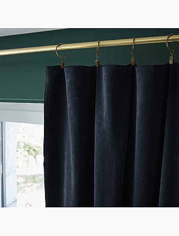 Rideau Ajustable + 8 Anneaux Pince – Velours de Coton César