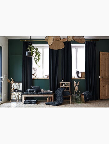 Rideau Ajustable + 8 Anneaux Pince – Velours de Coton César
