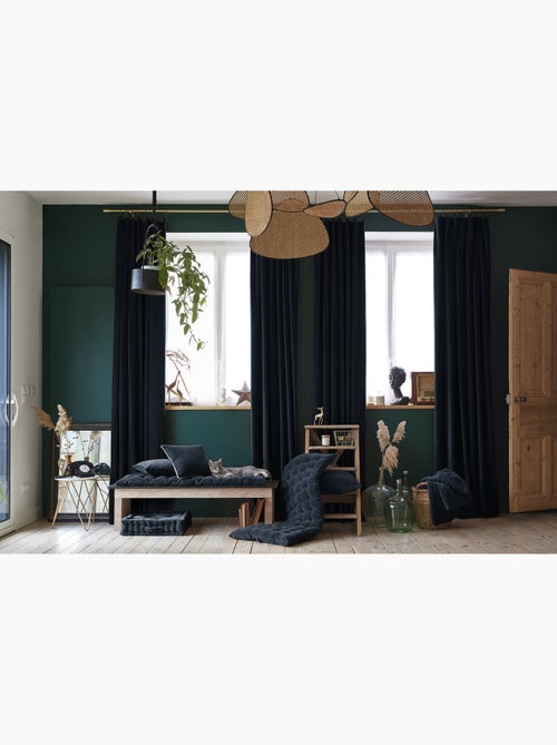 Rideau Ajustable + 8 Anneaux Pince – Velours de Coton César - Kiabi Rideau Ajustable + 8 Anneaux Pince – Velours de Coton César - Kiabi