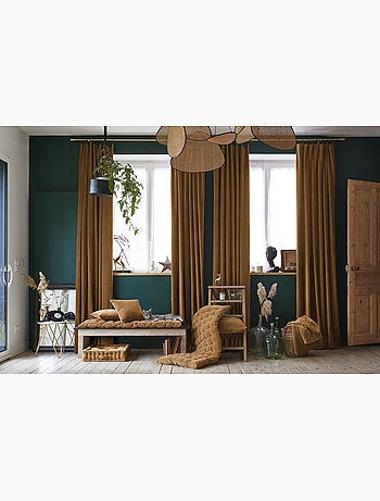 Rideau Ajustable + 8 Anneaux Pince – Velours de Coton César