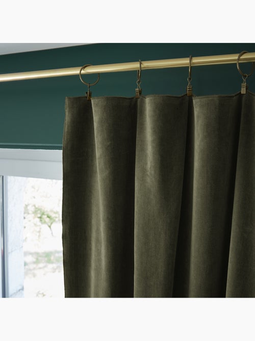 Rideau Ajustable + 8 Anneaux Pince – Velours de Coton César - Kiabi