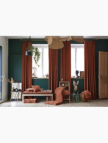 Rideau Ajustable + 8 Anneaux Pince – Velours de Coton César