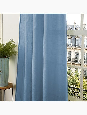 Rideau ajustable + 8 anneaux pinces – effet lin evasion