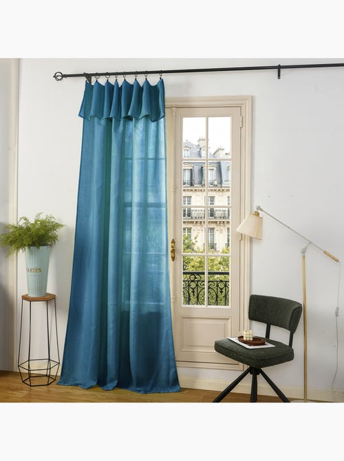 Rideau ajustable + 8 anneaux pinces – effet lin evasion - Kiabi Rideau ajustable + 8 anneaux pinces – effet lin evasion - Kiabi