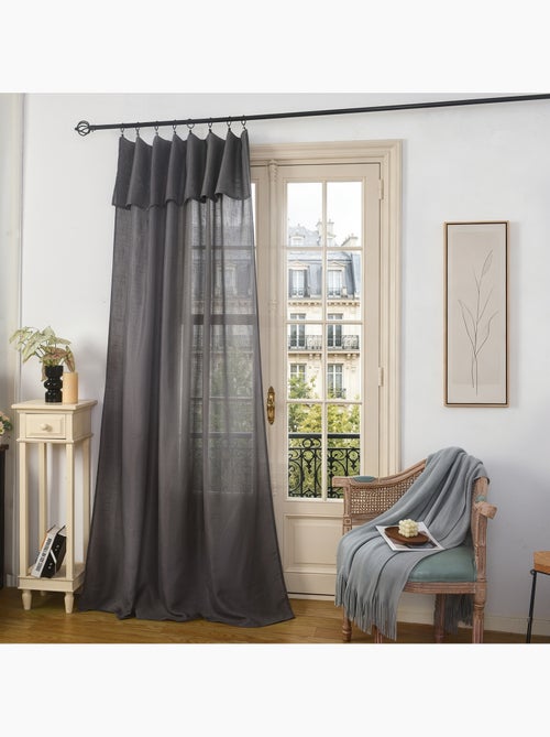 Rideau ajustable + 8 anneaux pinces – effet lin evasion - Kiabi Rideau ajustable + 8 anneaux pinces – effet lin evasion - Kiabi