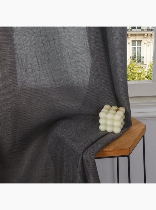 Rideau ajustable + 8 anneaux pinces – effet lin evasion - Kiabi Rideau ajustable + 8 anneaux pinces – effet lin evasion - Kiabi