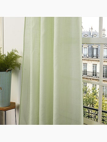 Rideau ajustable + 8 anneaux pinces – effet lin evasion
