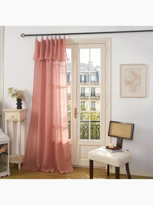 Rideau ajustable + 8 anneaux pinces – effet lin evasion - Kiabi Rideau ajustable + 8 anneaux pinces – effet lin evasion - Kiabi