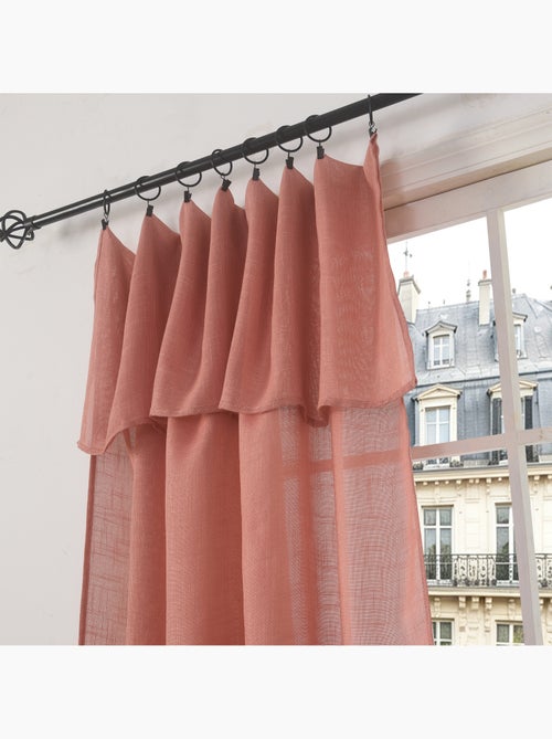Rideau ajustable + 8 anneaux pinces – effet lin evasion - Kiabi Rideau ajustable + 8 anneaux pinces – effet lin evasion - Kiabi