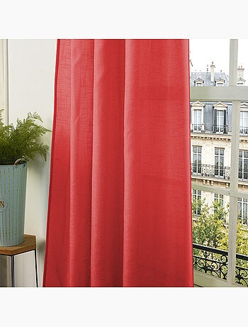 Rideau ajustable + 8 anneaux pinces – effet lin evasion