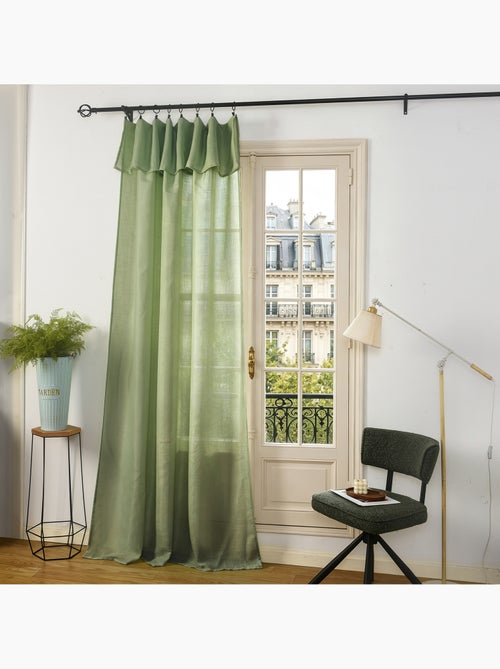 Rideau ajustable + 8 anneaux pinces – effet lin evasion - Kiabi Rideau ajustable + 8 anneaux pinces – effet lin evasion - Kiabi