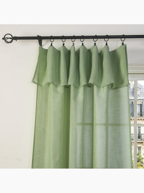 Rideau ajustable + 8 anneaux pinces – effet lin evasion - Kiabi Rideau ajustable + 8 anneaux pinces – effet lin evasion - Kiabi
