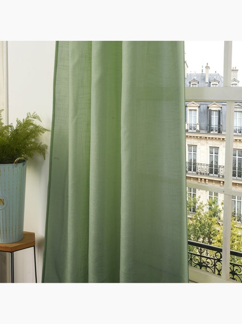 Rideau ajustable + 8 anneaux pinces – effet lin evasion - Kiabi Rideau ajustable + 8 anneaux pinces – effet lin evasion - Kiabi