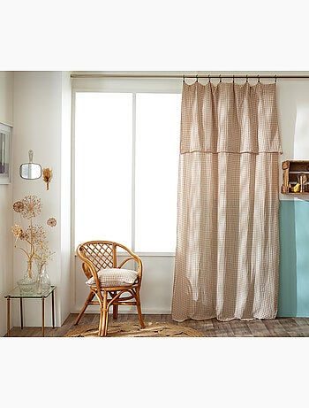 Rideau ajustable double gaze de coton vichie