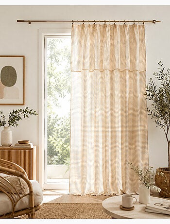Rideau ajustable double gaze de coton vichie