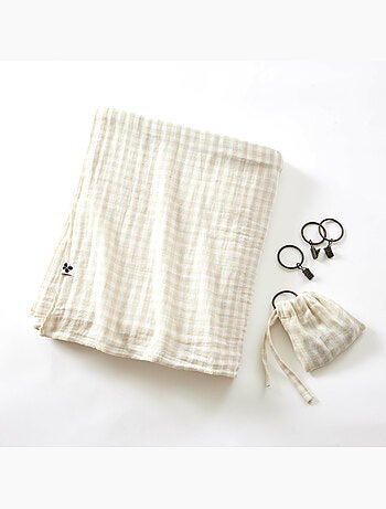 Rideau ajustable double gaze de coton vichie