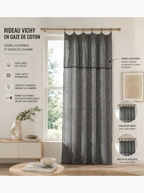 Rideau Ajustable Double Gaze de Coton VICHIE - Kiabi