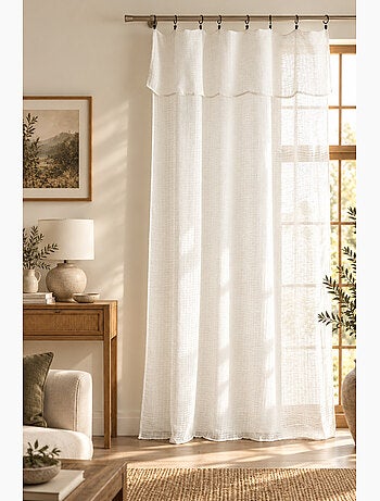 Rideau ajustable freya – 8 anneaux pince – 160 g/m²