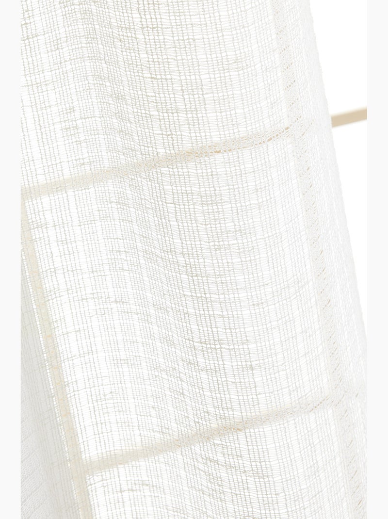 Rideau ajustable freya – 8 anneaux pince – 160 g/m² Ivoire - Kiabi