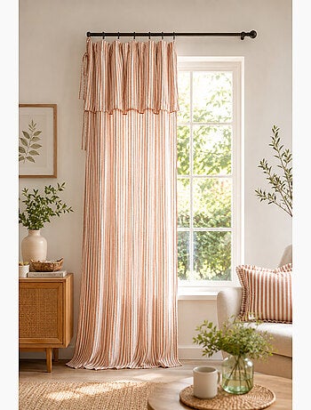 Rideau ajustable gaze de coton avec 8 anneaux – livia