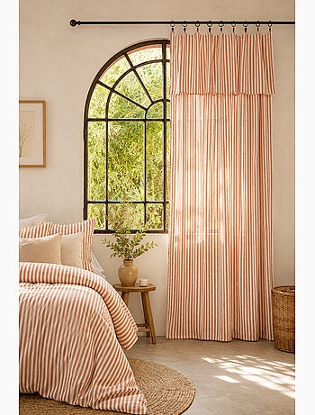 Rideau ajustable gaze de coton avec 8 anneaux – livia