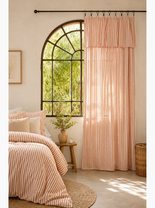 Rideau Ajustable Gaze de Coton avec 8 Anneaux – LIVIA - Kiabi