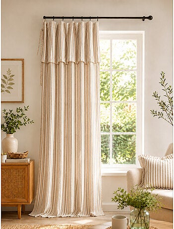 Rideau Ajustable Gaze de Coton avec 8 Anneaux – LIVIA