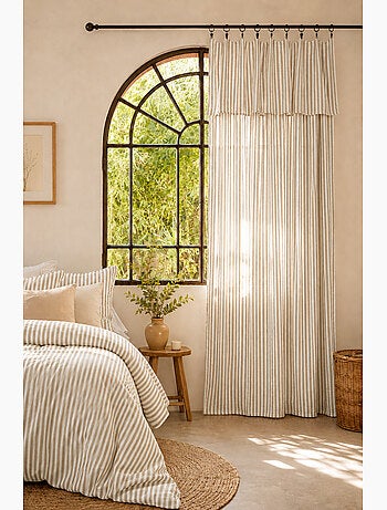 Rideau Ajustable Gaze de Coton avec 8 Anneaux – LIVIA