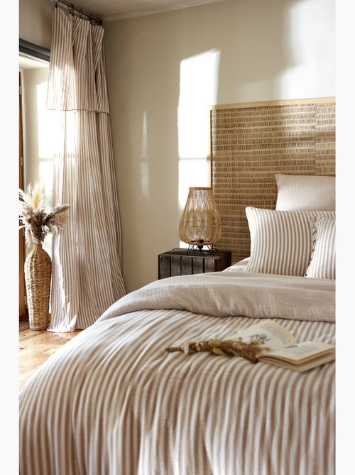 Rideau Ajustable Gaze de Coton avec 8 Anneaux – LIVIA - Kiabi