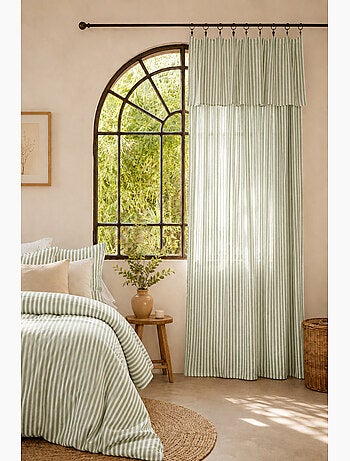 Rideau Ajustable Gaze de Coton avec 8 Anneaux – LIVIA