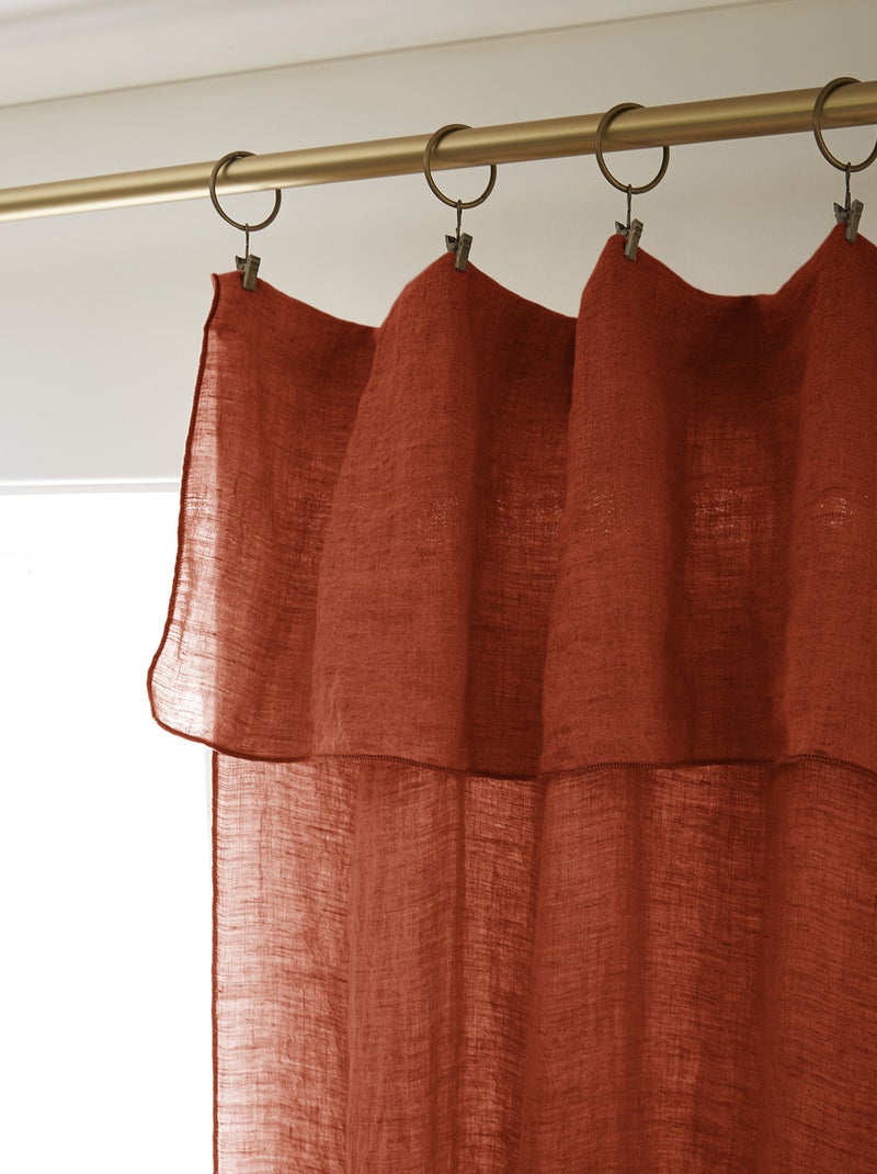 Rideau ajustable lin - Terre de Nuit Orange - Kiabi
