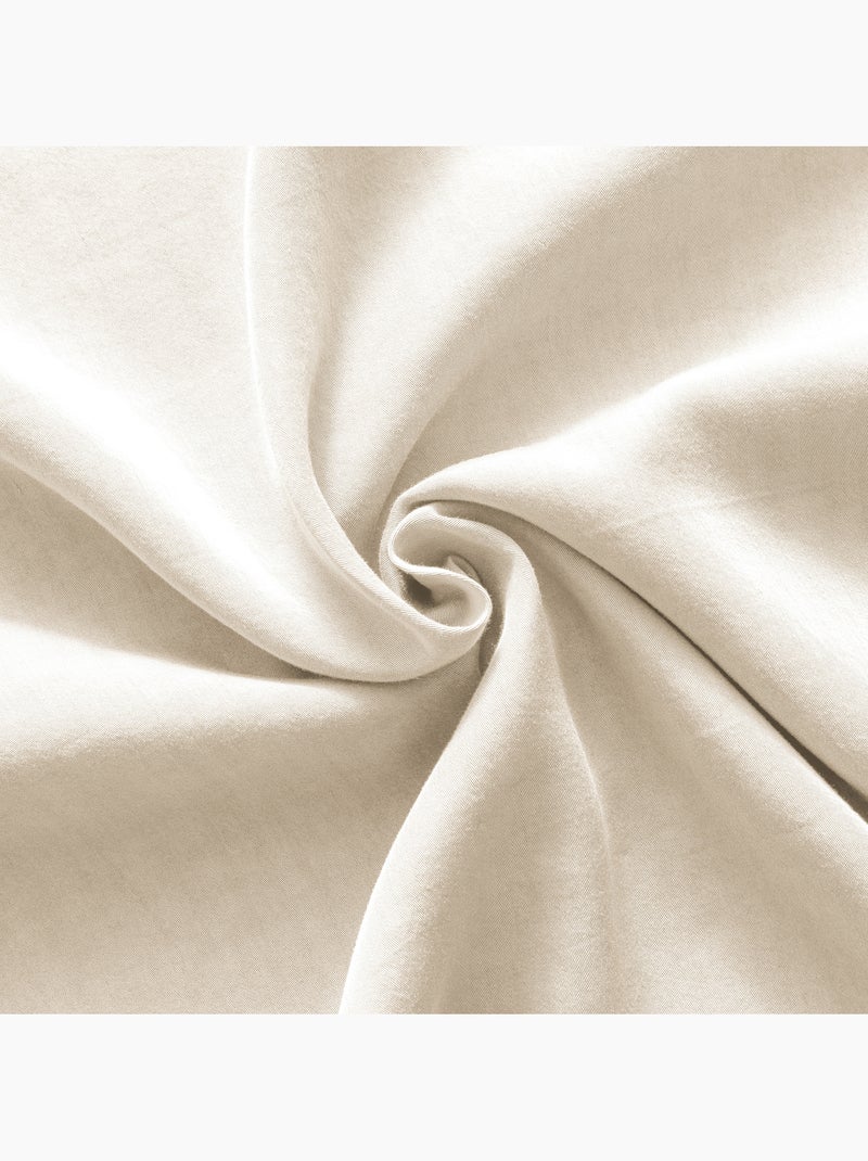 Rideau ajustable – Lyocell Uni Lysandre + 8 Anneaux Pince - Lysandre Beige naturel - Kiabi