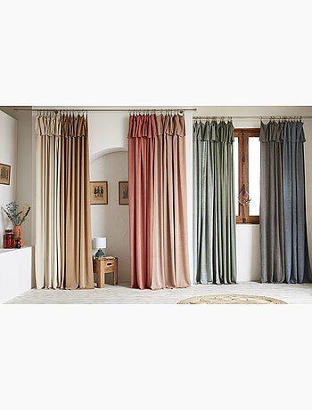 Rideau ajustable – Lyocell Uni Lysandre + 8 Anneaux Pince - Lysandre