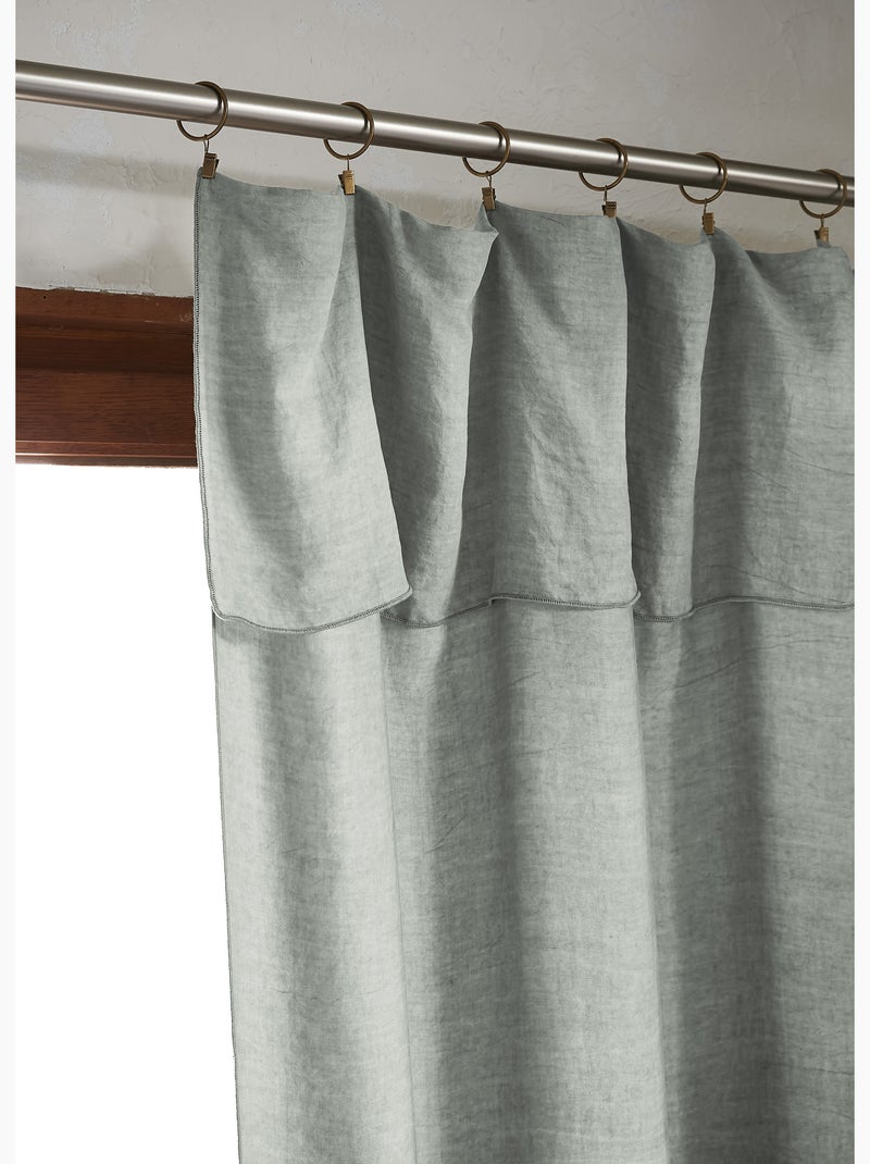 Rideau ajustable – Lyocell Uni Lysandre + 8 Anneaux Pince - Lysandre Vert clair - Kiabi
