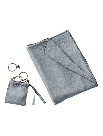 Rideau ajustable LYSANDRE + 8 anneaux pince