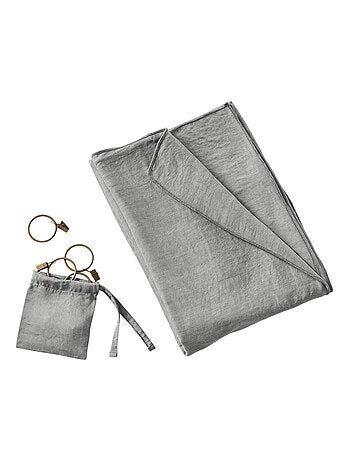 Rideau ajustable LYSANDRE + 8 anneaux pince