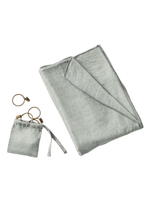 Rideau ajustable LYSANDRE + 8 anneaux pince - Kiabi