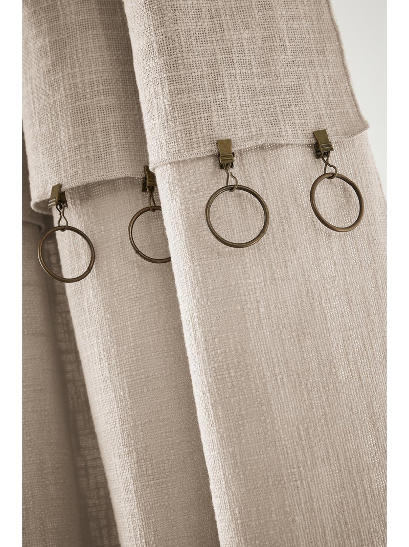 Rideau Ajustable Sixtine – Coton Flammé- Sixtine Beige naturel - Kiabi