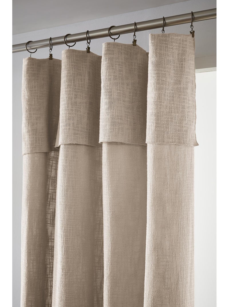 Rideau Ajustable Sixtine – Coton Flammé- Sixtine Beige naturel - Kiabi