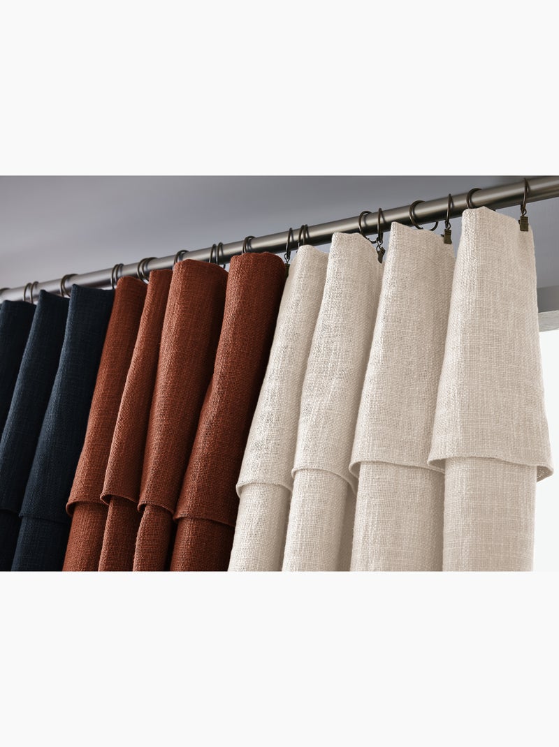 Rideau Ajustable Sixtine – Coton Flammé- Sixtine Beige naturel - Kiabi