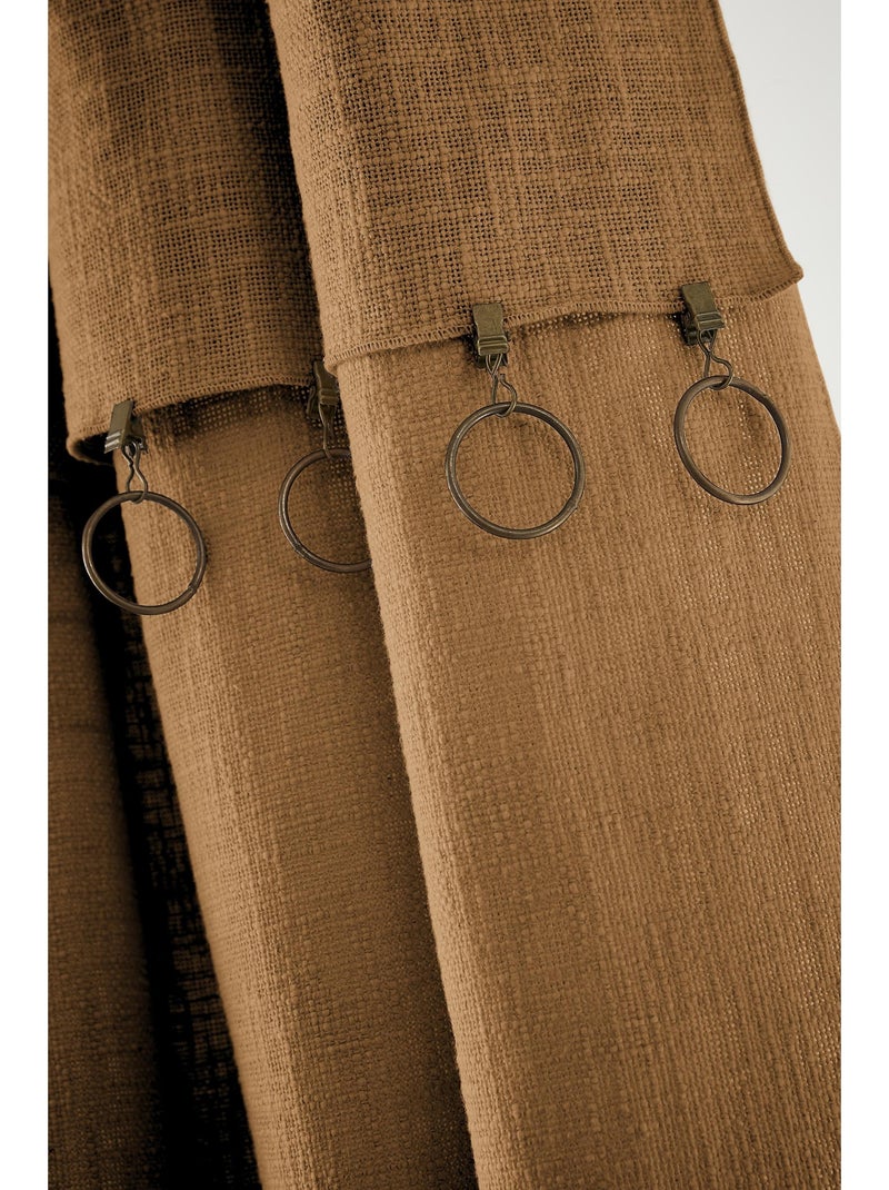 Rideau Ajustable Sixtine – Coton Flammé- Sixtine Camel - Kiabi