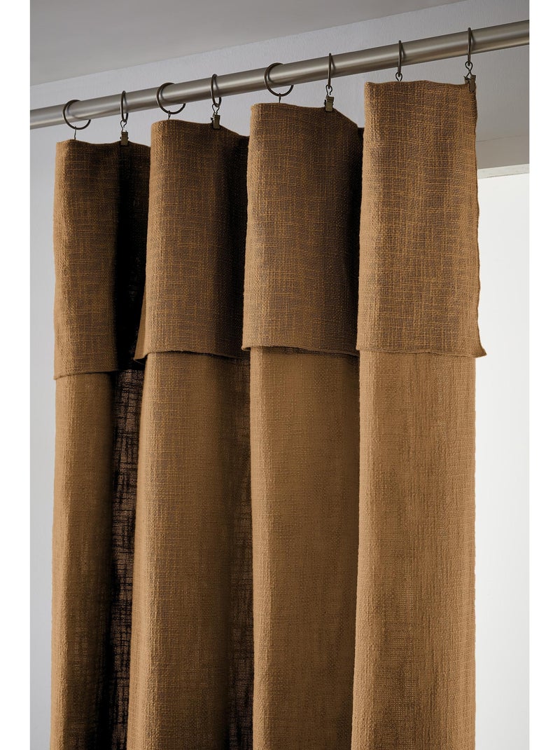 Rideau Ajustable Sixtine – Coton Flammé- Sixtine Camel - Kiabi
