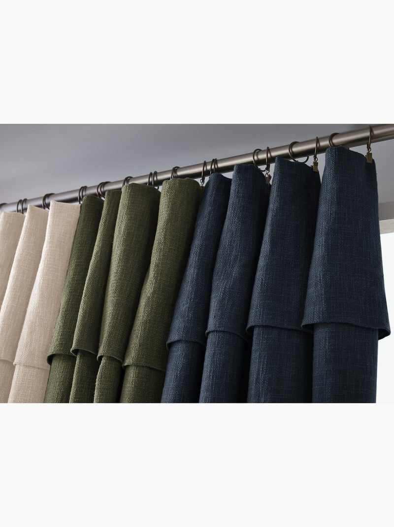 Rideau Ajustable Sixtine – Coton Flammé- Sixtine Kaki - Kiabi